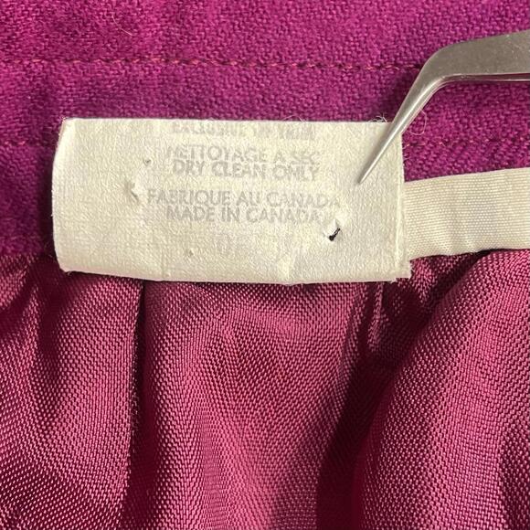Vintage 1960s 100% Wool Magenta Midi Pencil Skirt size 8 (S/M) - Picture 7 of 8